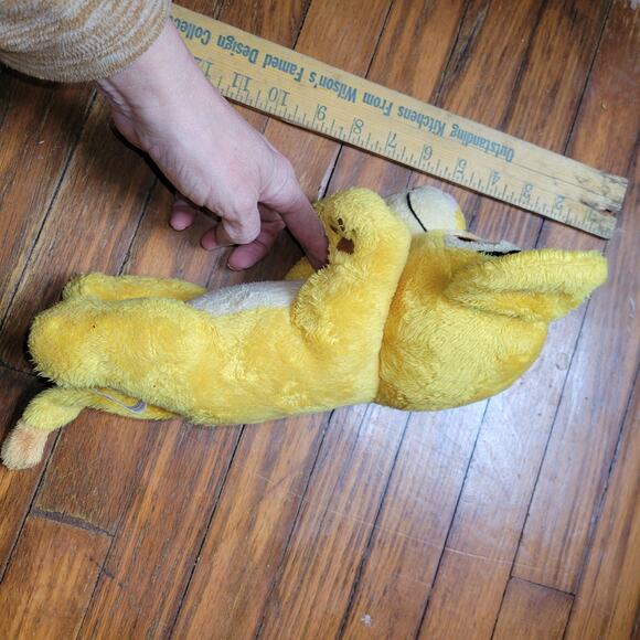 Disney Plush Floppy Baby Simba Lion King Stuffed Toy Squeeze Roar 11" Lying Read - Picture 4 of 7